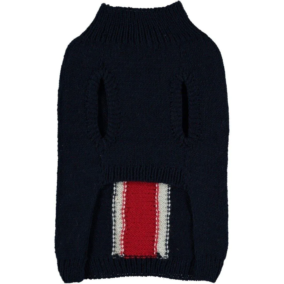 Knitted Striped Dog Sweater by Baker & Bray - Navy/Red