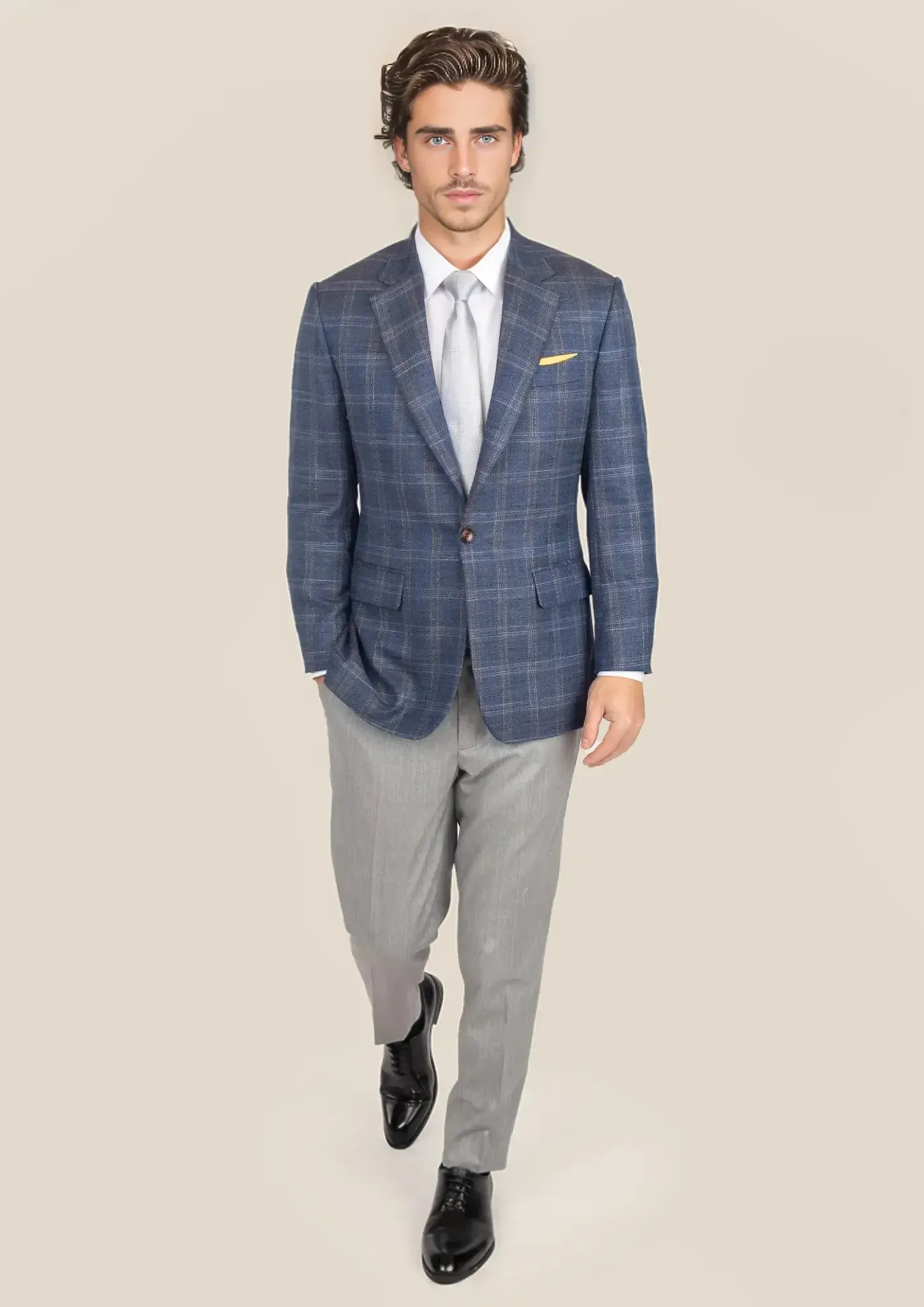 Lafayette Deep Cobalt Blue Plaid Jacket