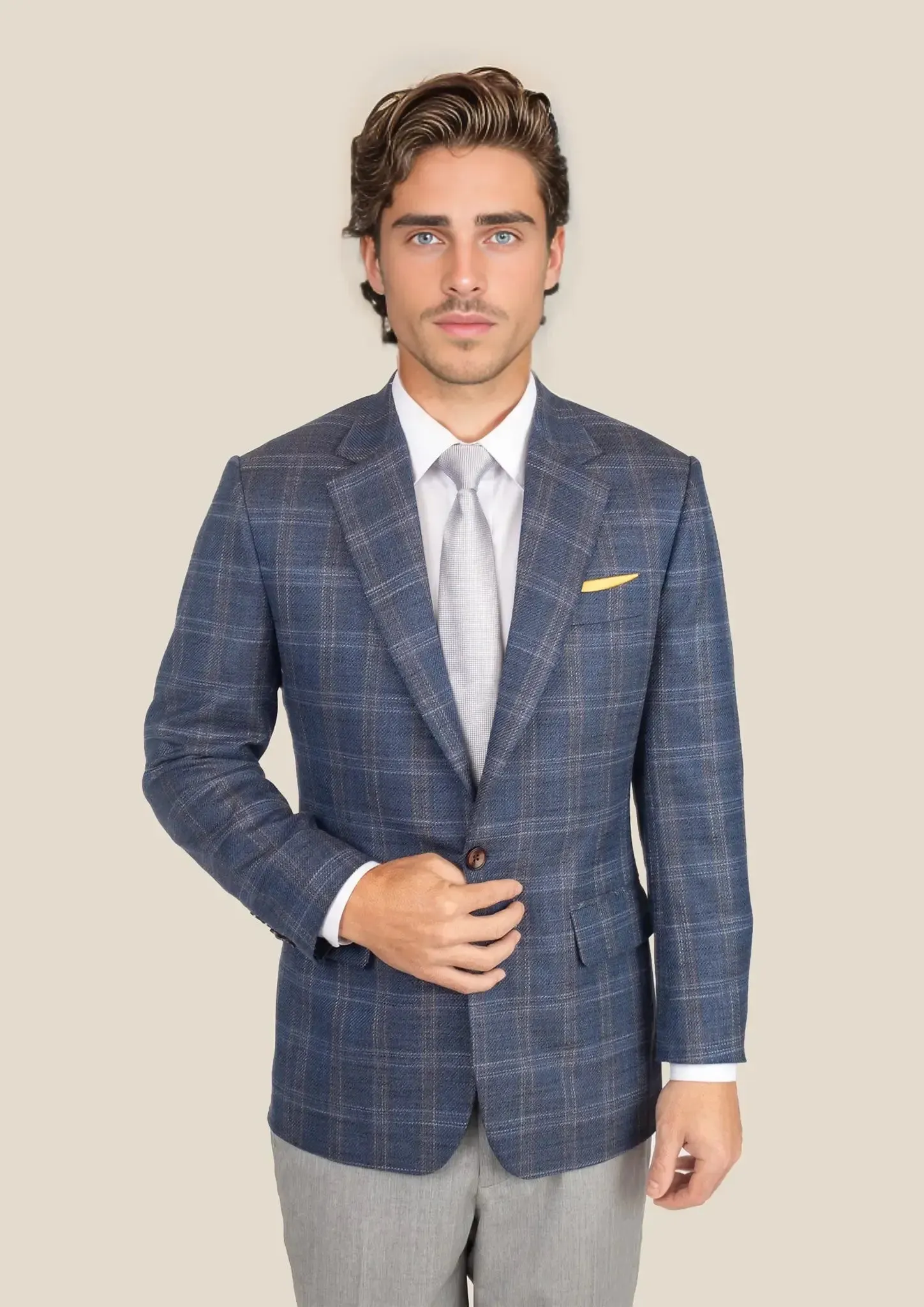 Lafayette Deep Cobalt Blue Plaid Jacket