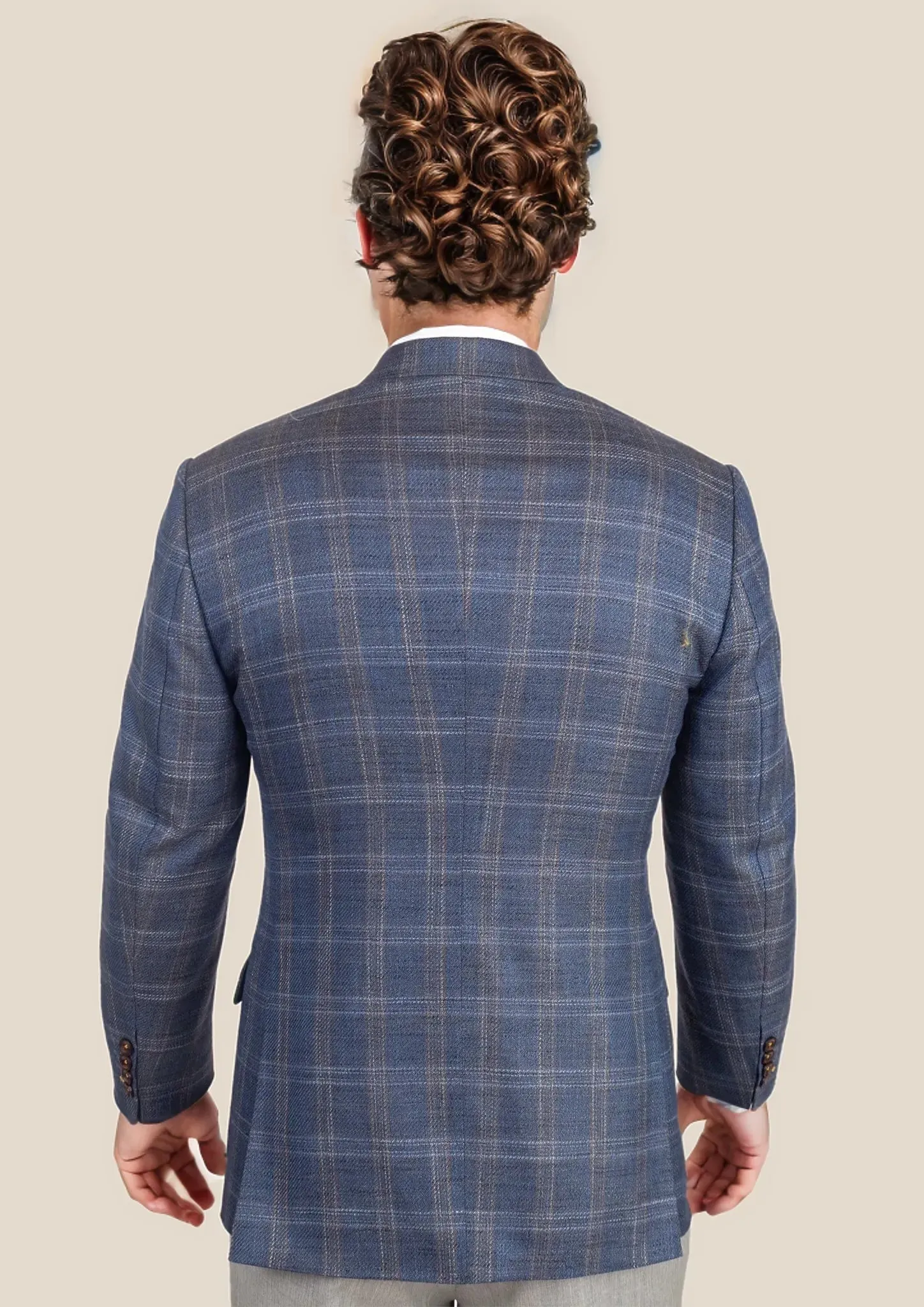 Lafayette Deep Cobalt Blue Plaid Jacket