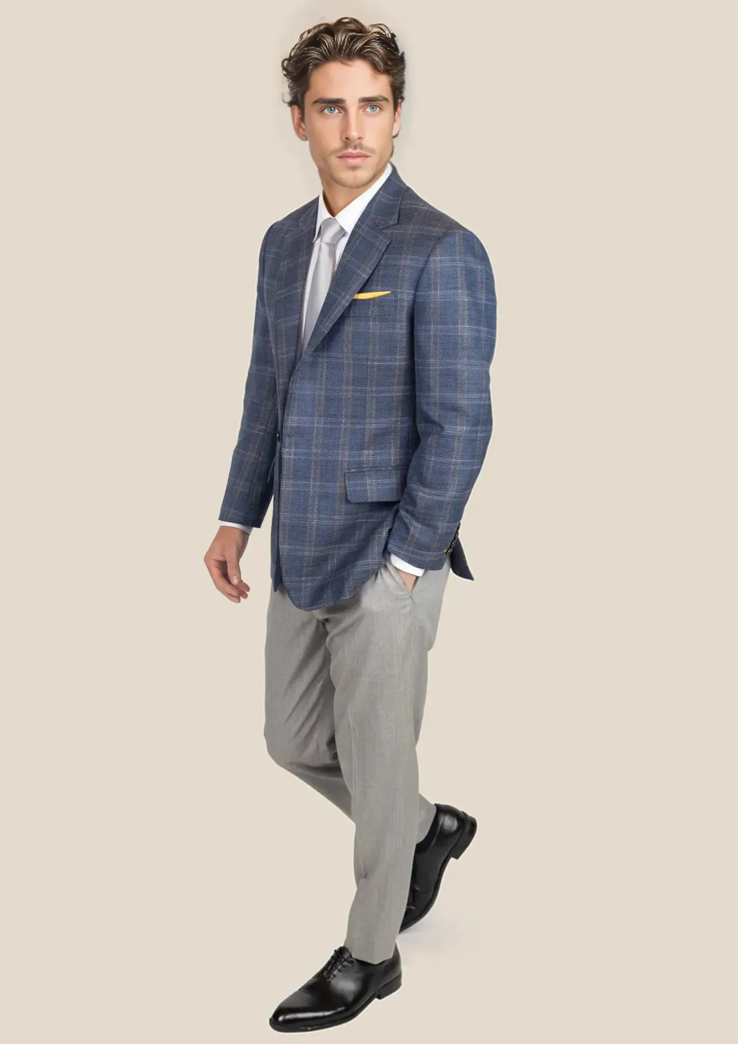 Lafayette Deep Cobalt Blue Plaid Jacket