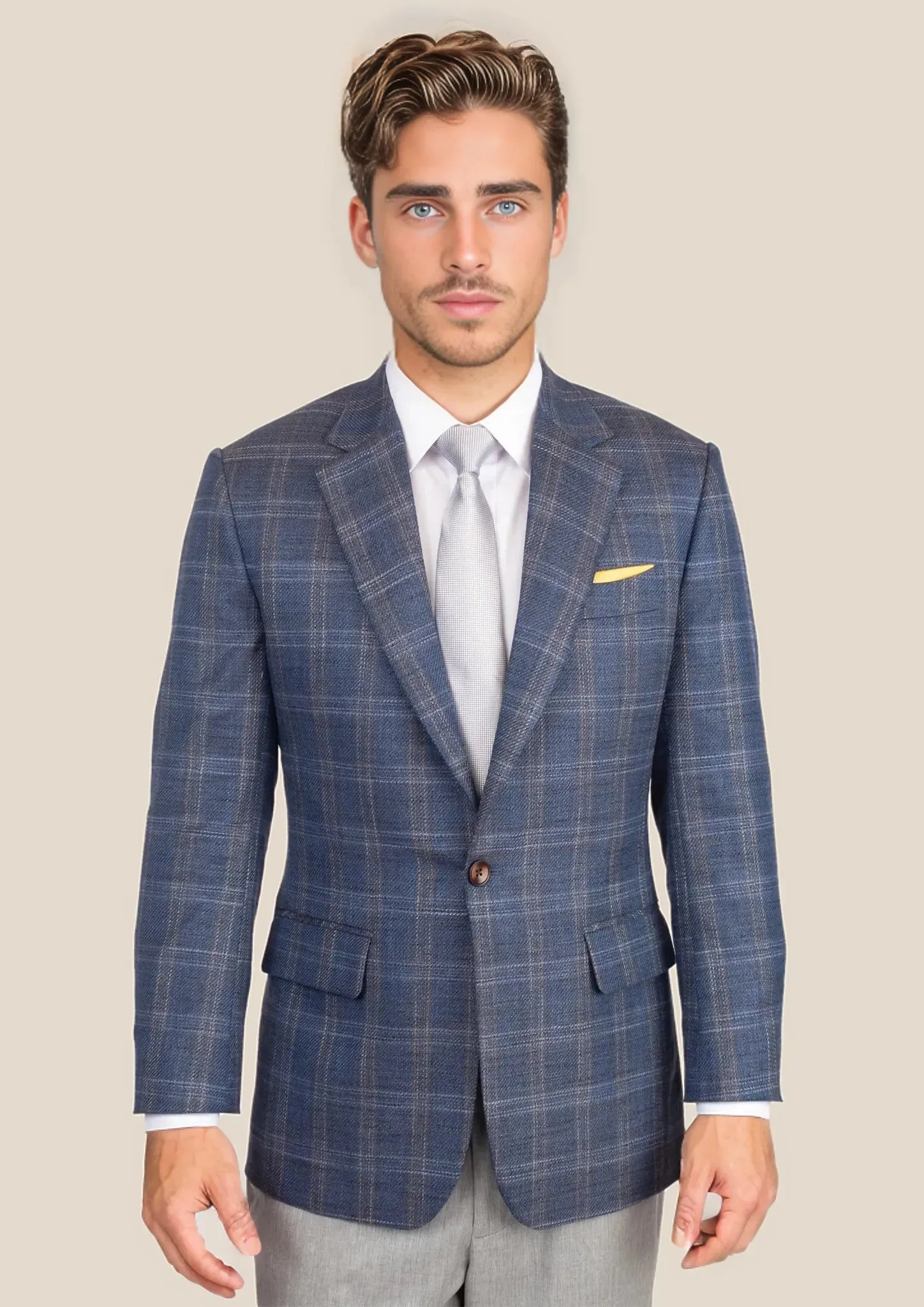 Lafayette Deep Cobalt Blue Plaid Jacket