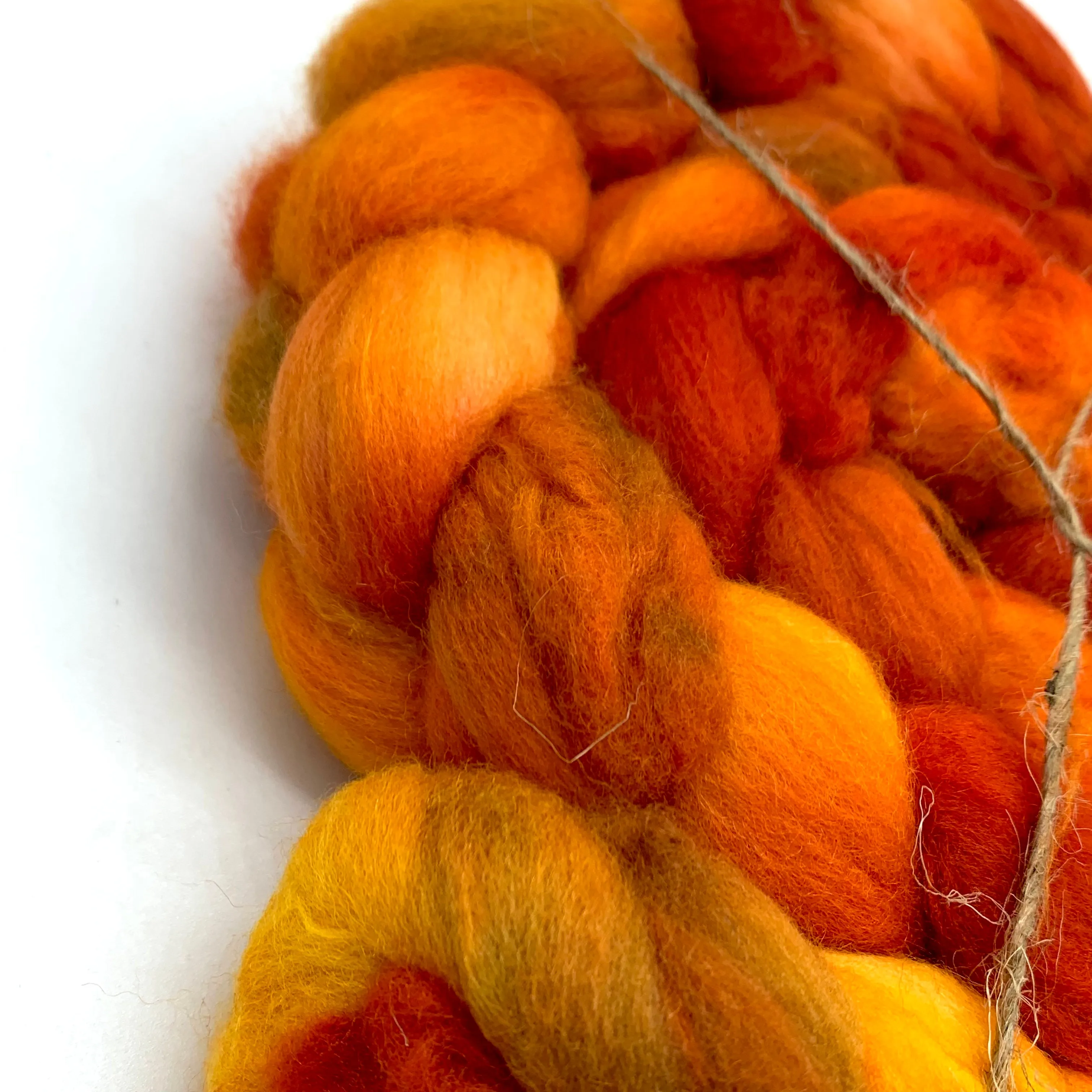 Laurelhurst Roving 4oz: Autumn on Gilman ~ Superfine Merino, Silk, Yak