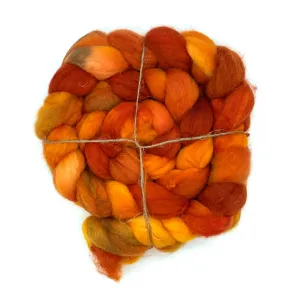 Laurelhurst Roving 4oz: Autumn on Gilman ~ Superfine Merino, Silk, Yak