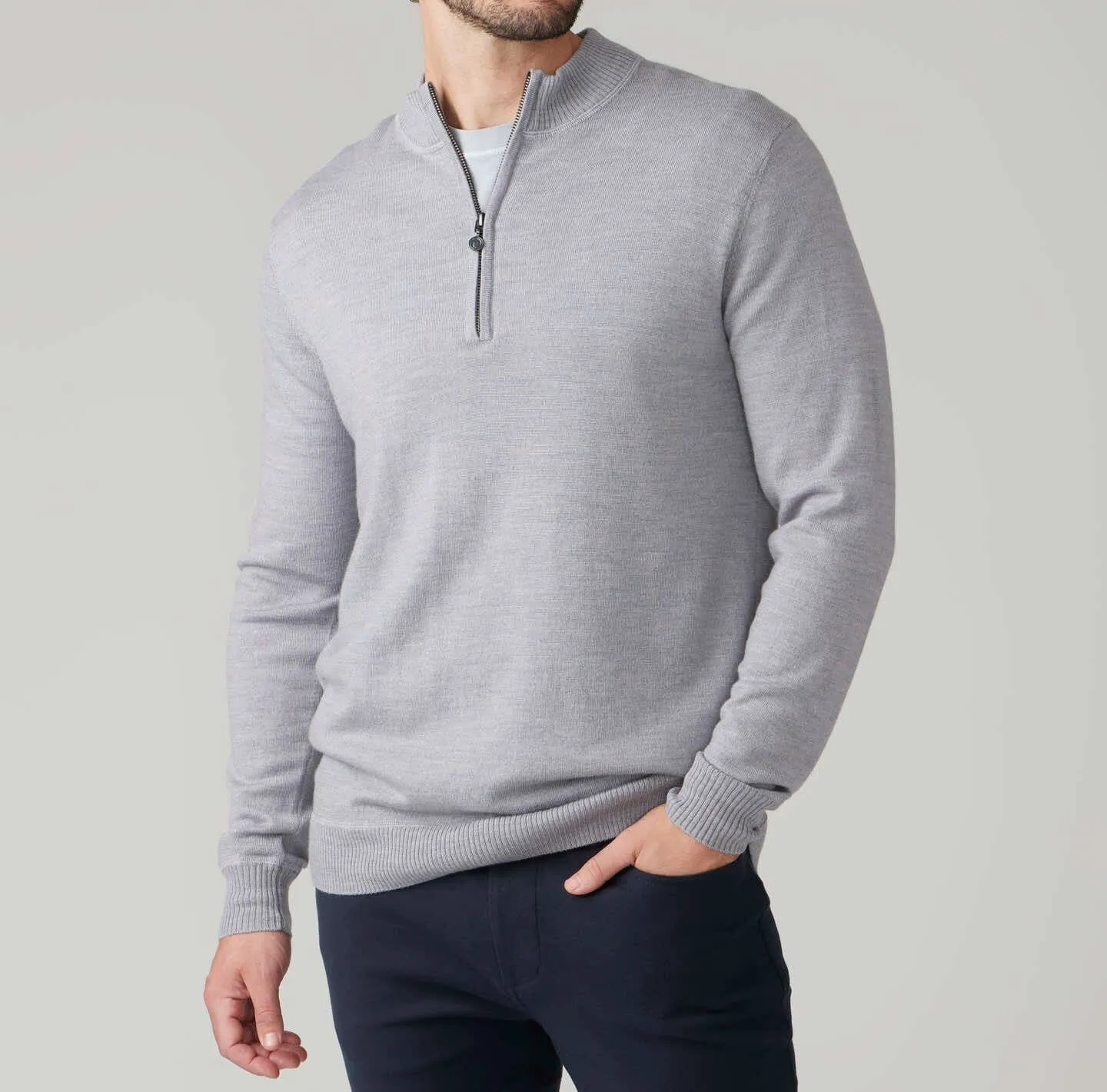 Melbourne Easy-Care Merino Quarter-Zip