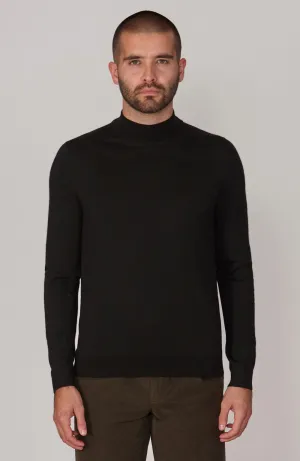 Mens Superfine Merino Silk Mock Turtle Neck Jumper