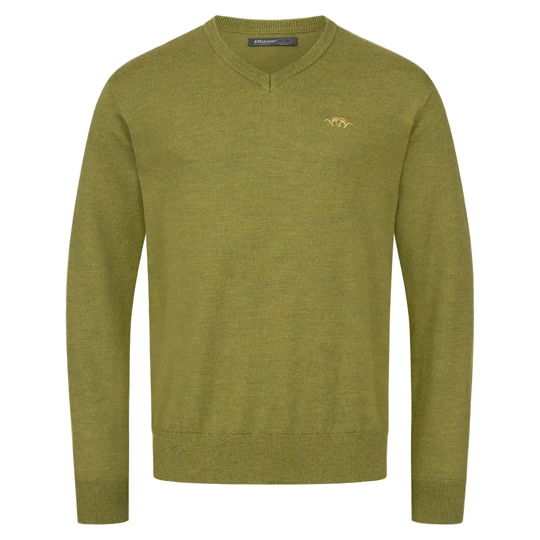 Merino V-Neck Sweater - Vivid Green by Blaser