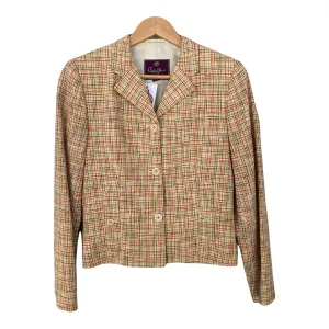 Mulberry Roger Saul Label Wool and Linen Mix Jacket Red Check UL SIze 8