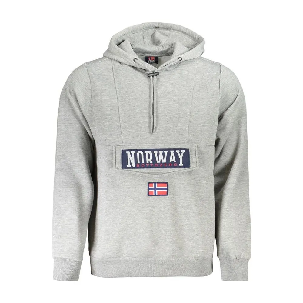 Norway 1963 Gray Cotton Mens Hooded Sweater