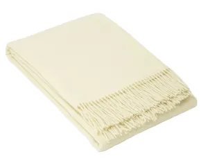 Oxford Throw - Merino Wool Blend - Ivory