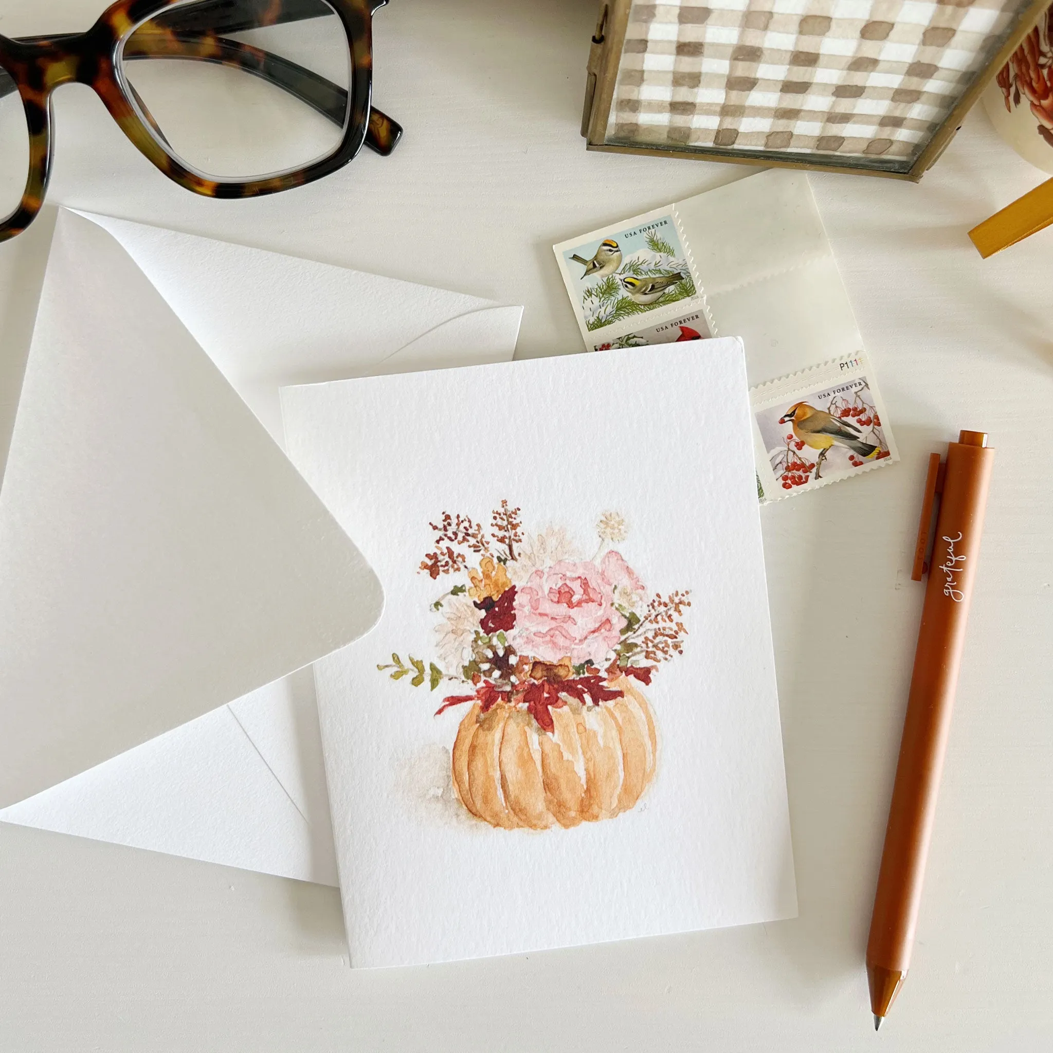 pumpkin bouquet notecards