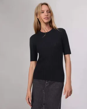 Rag & Bone - Tina Crew Top in black