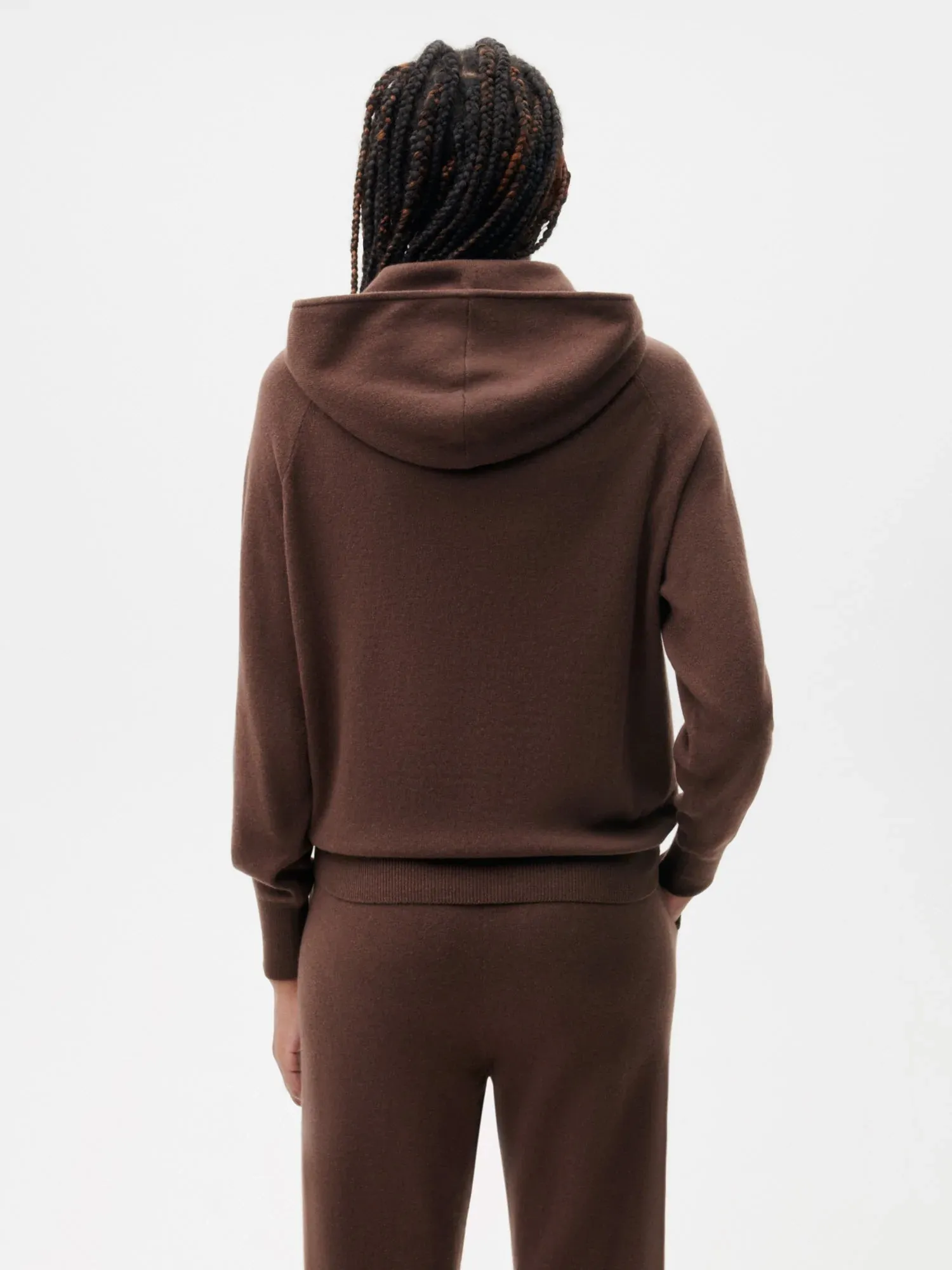 Recycled Cashmere Hoodie—chestnut brown