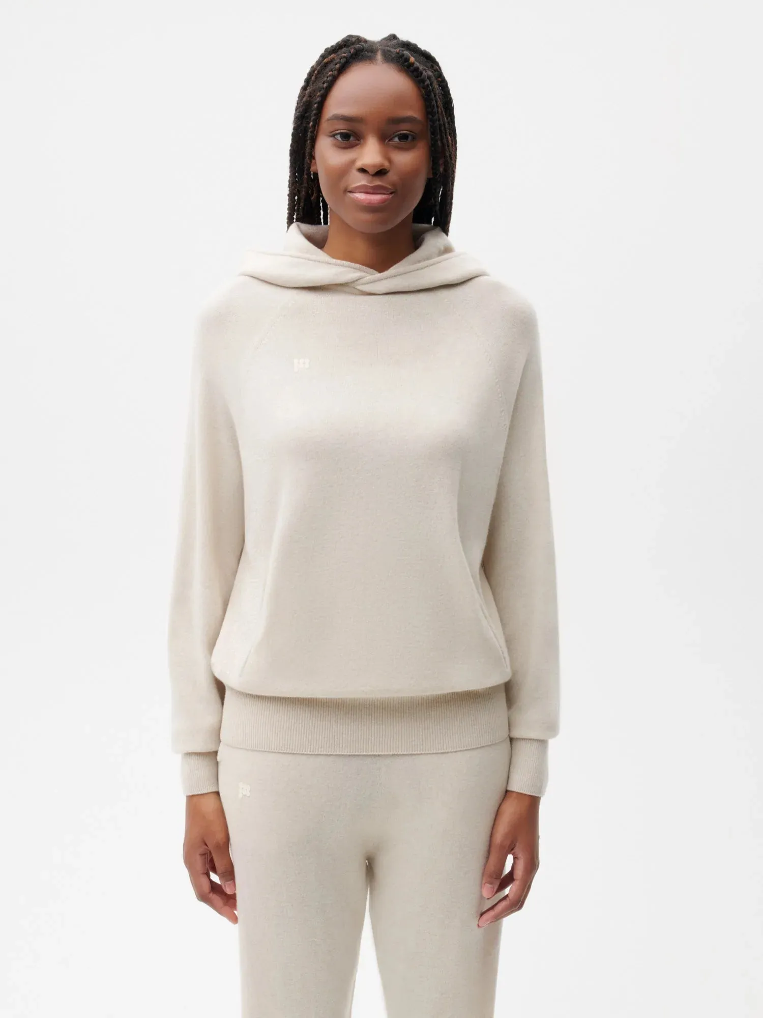 Recycled Cashmere Hoodie—oatmeal