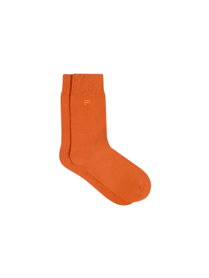 Recycled Cashmere Socks—cinnamon orange