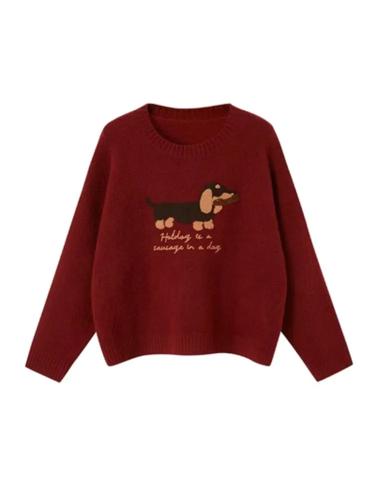 Sausage dog soft sticky sweater【s0000004888】