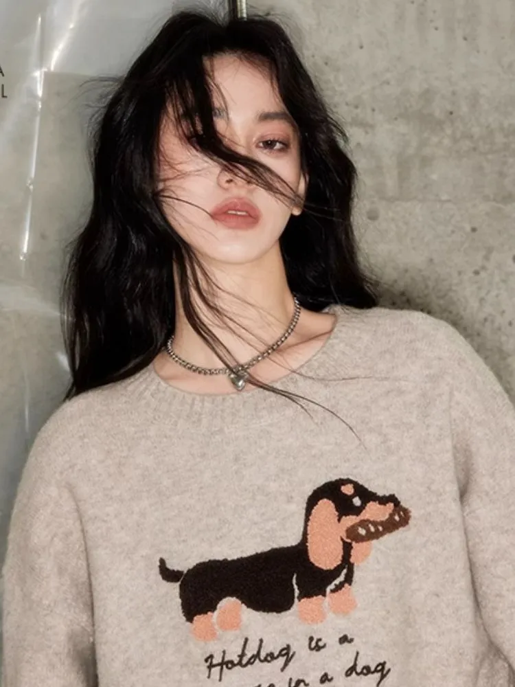 Sausage dog soft sticky sweater【s0000004888】