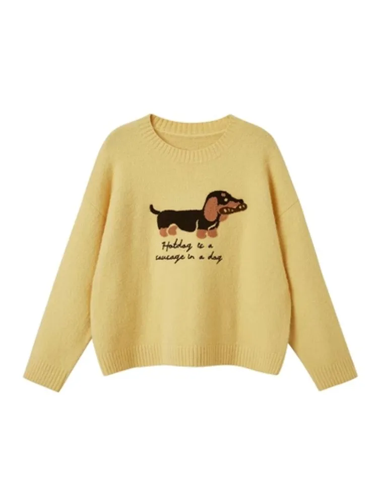 Sausage dog soft sticky sweater【s0000004888】