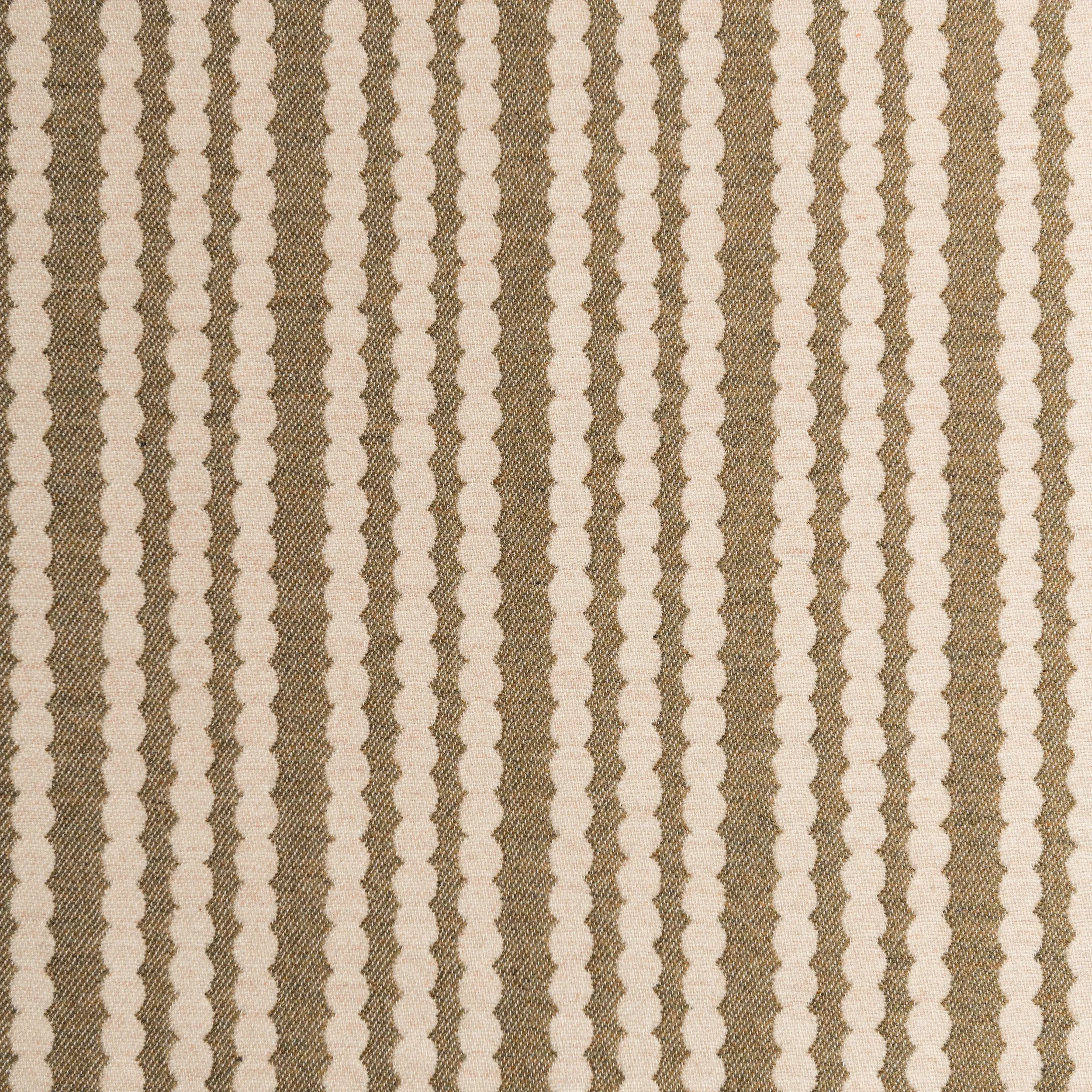 Sage Scallop Stripe Sample - Luxurious Merino Wool Fabric