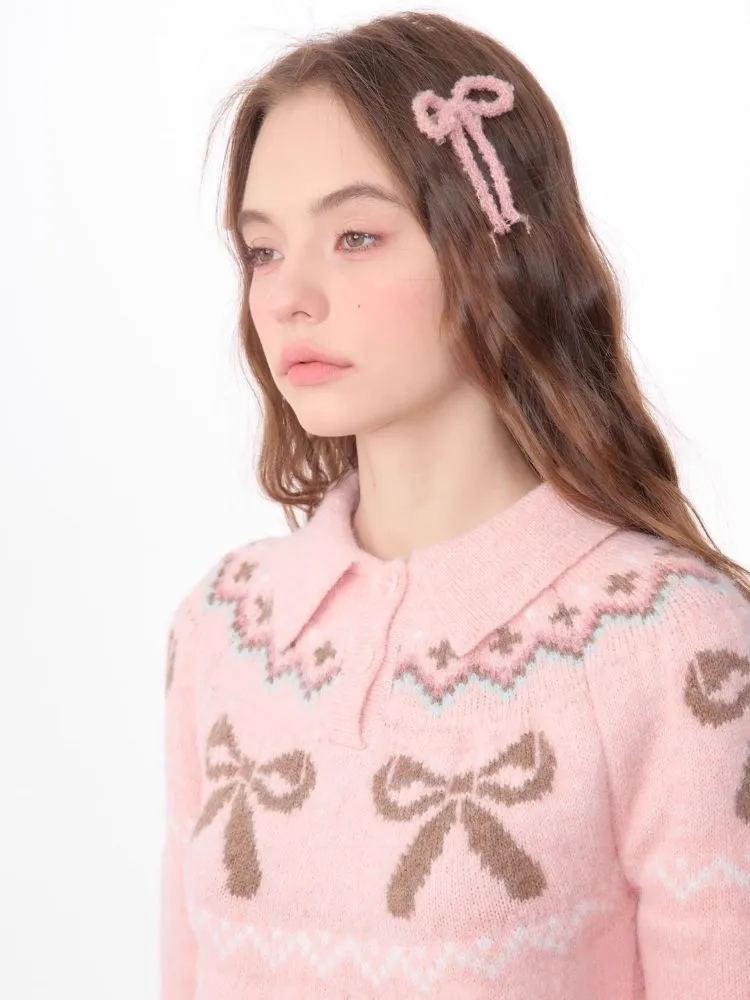 Soft and thick Fair Isle polo neck sweater【s0000006172】