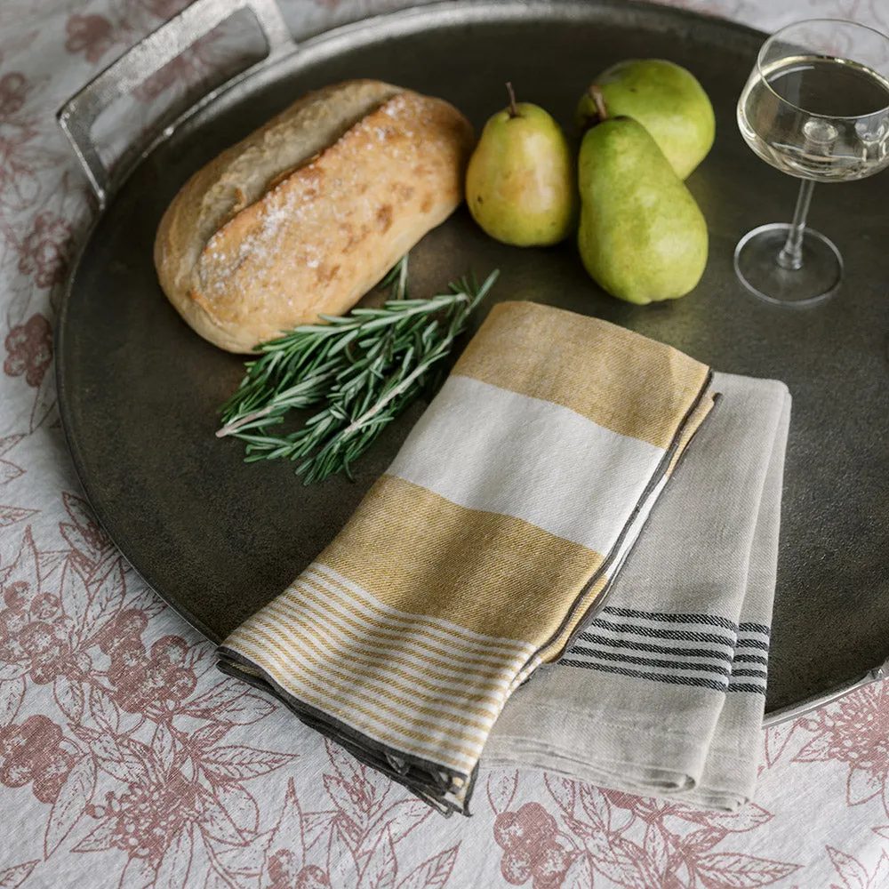 Striped Napkins, Black and Ivory