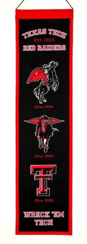 Texas Tech Red Raiders Winning Streak Past Mascots Wool Heritage Banner (8"x32")