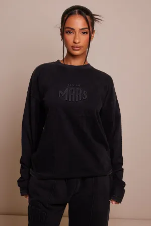 The Embossed Long Sleeve T-shirt - Charcoal