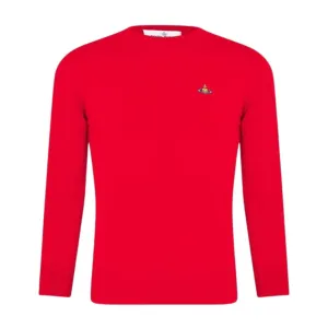 Vivienne Westwood Red Embroidered Logo Wool Jumper