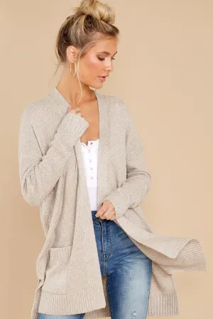 Warm And Toasty Oatmeal Cardigan