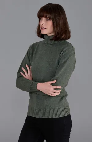 Womens Pure Cotton Lightweight Submariner Roll Neck Jumper