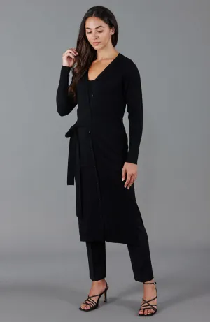 Womens Pure Extrafine Merino Long Cardigan Dress